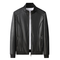 Men's Oversized Stand Collar Leather Jacket
