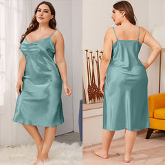 Ladies Loose Plus Size Suspender Nightdress Home Wear