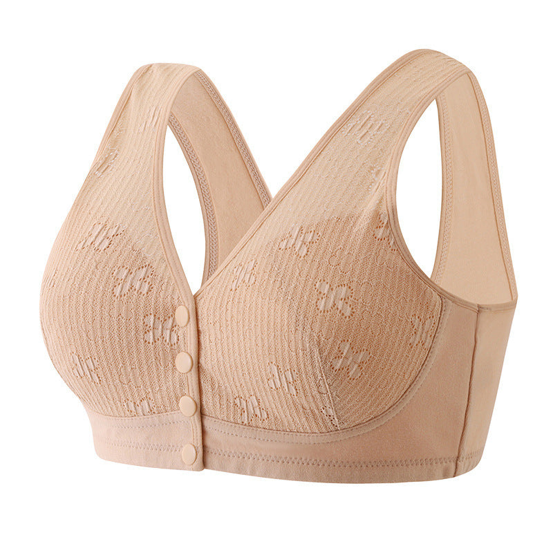 Thin comfortable front button breathable soft bra