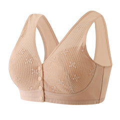 Thin comfortable front button breathable soft bra