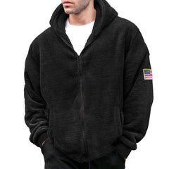 2023 Men's New Double-sided Velvet Warm Hooded Zipper Casual Jacket