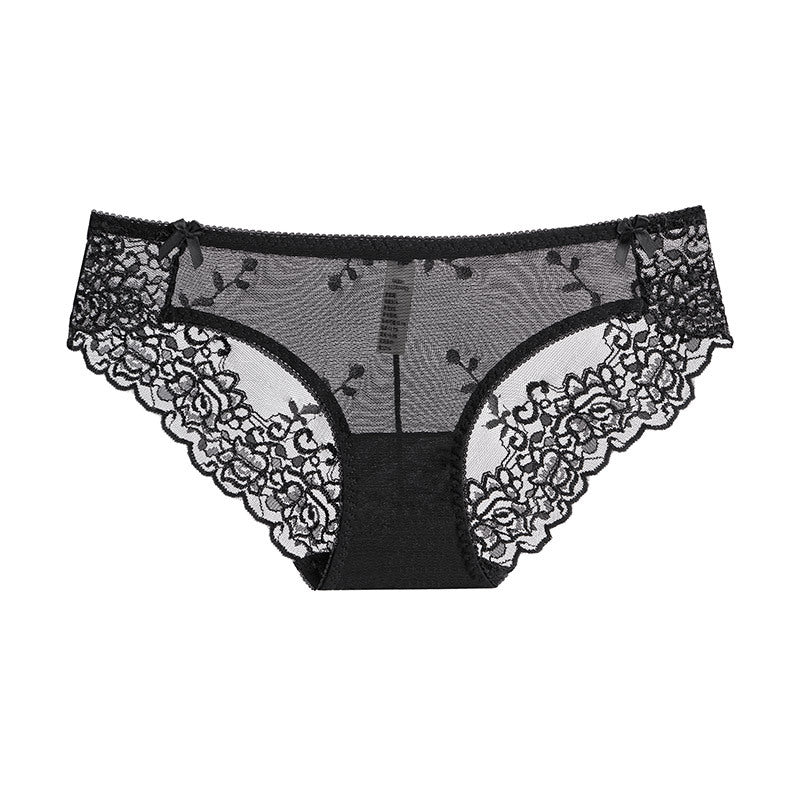 Lace Sexy Hollow Stretch Mesh Embroidered Briefs