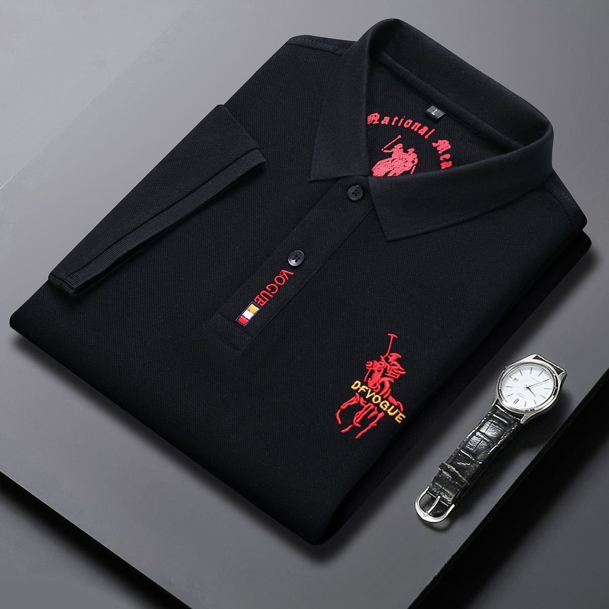 Men's Fashion Casual Lapel Cotton Business Short-sleeved POLO Shirt