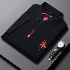 Men's Fashion Casual Lapel Cotton Business Short-sleeved POLO Shirt