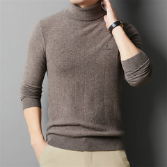 Men's High Collar Warm Jacquard Casual High-end Wool Sweater