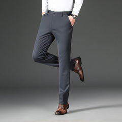 Men's High Elastic Straight Business Casual Trousers