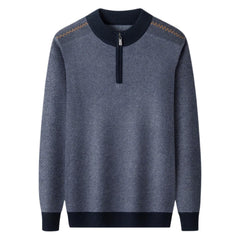 Jacquard half turtleneck thick warm casual sweater