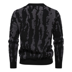 Men's Fashion Printed Casual All-match Round Neck Pullover Sweater