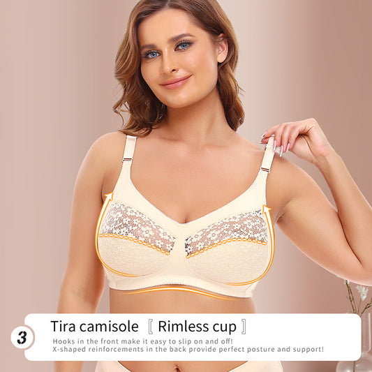 Wireless Lace BCDEF Thin Cup Bra