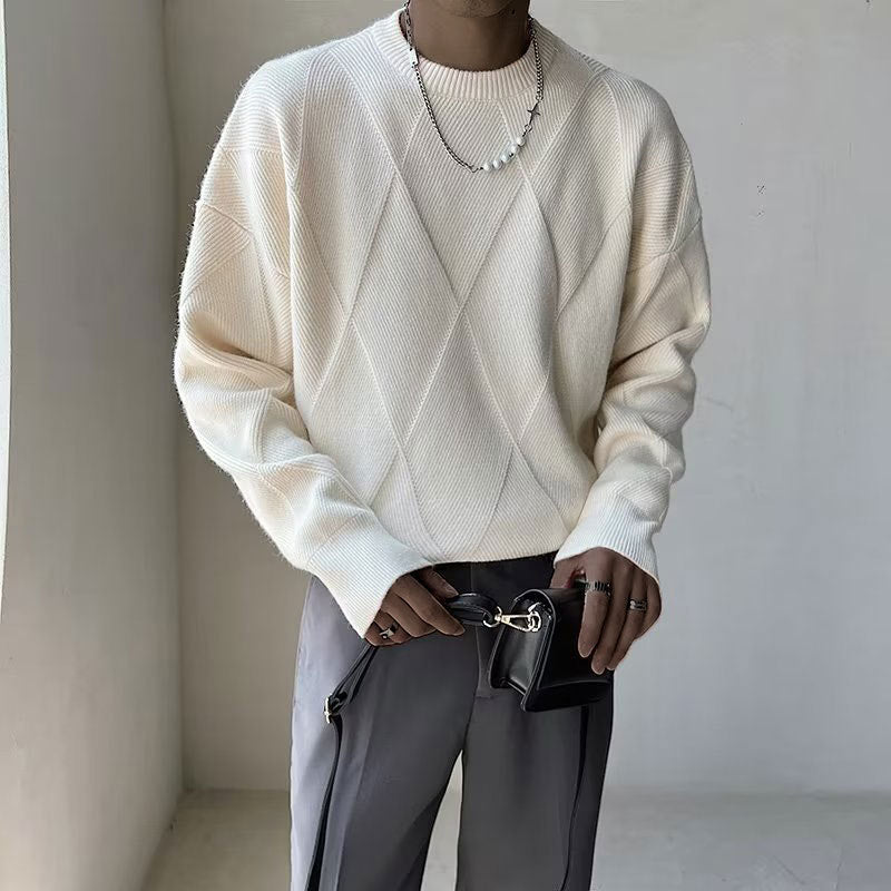 Men's New Large Size Round Neck Loose Knitted Sweater