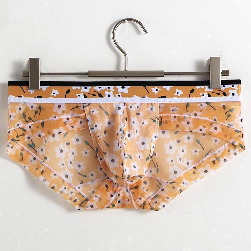 Thin mesh printed breathable cool U-convex  Panties