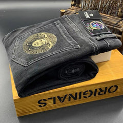 Fashion slim fit printed casual versatile trendy jeans