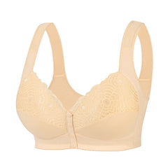 No-rim vest style creative lace front buckle bra