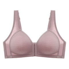 Button-front anti-sag push-up bra