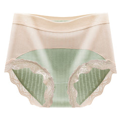 [ 5PCS ] Skin-friendly tummy-controlling buttocks-lifting high-waisted lace-trimmed pure cotton panties