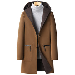Men's Hooded Reversible Wool Coat
