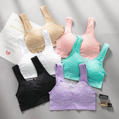 Unwired Push Up Lace Plus Size Sleep Bra Sports Bra