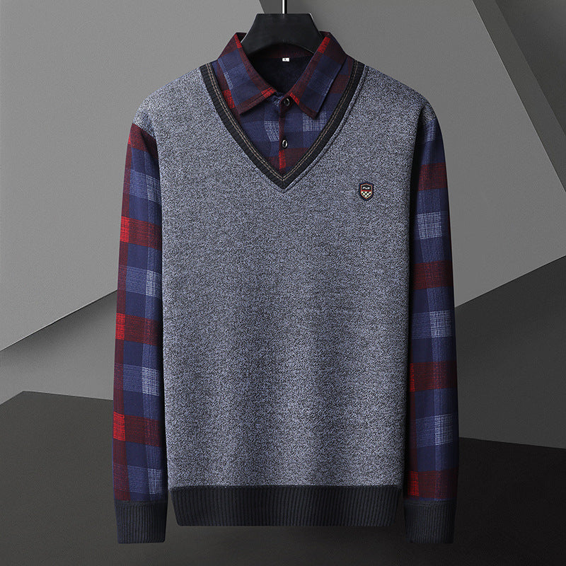 New men's fleece thickened warm shirt