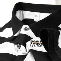 High-end ice silk striped polo shirt