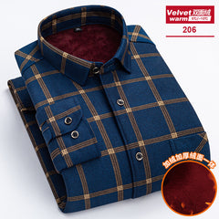 Men's Long-sleeved Double-sided Velvet Loose Casual Shirt