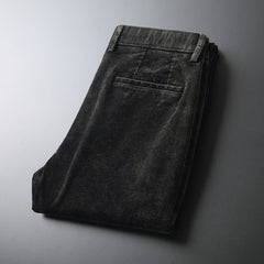 Men's Pure Cotton Warm Embroidered High-end Versatile Corduroy Pants