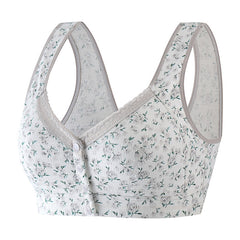 Comfortable large size wire-free pure cotton thin bra