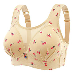 Plus size thin non-wire printed bra