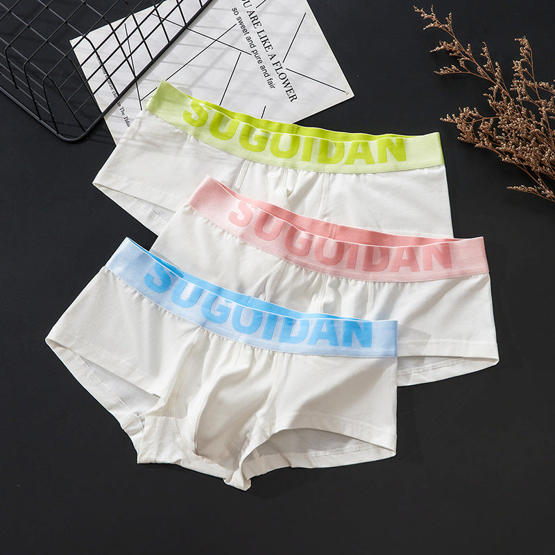 Men's Fashionable Low-waist Sexy Pure Cotton Breathable Trunks