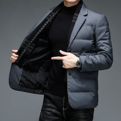 White duck down stylish detachable scarf collar coat