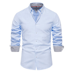 Men's Slim Fit Casual Fashion Versatile Long Sleeve Shirt