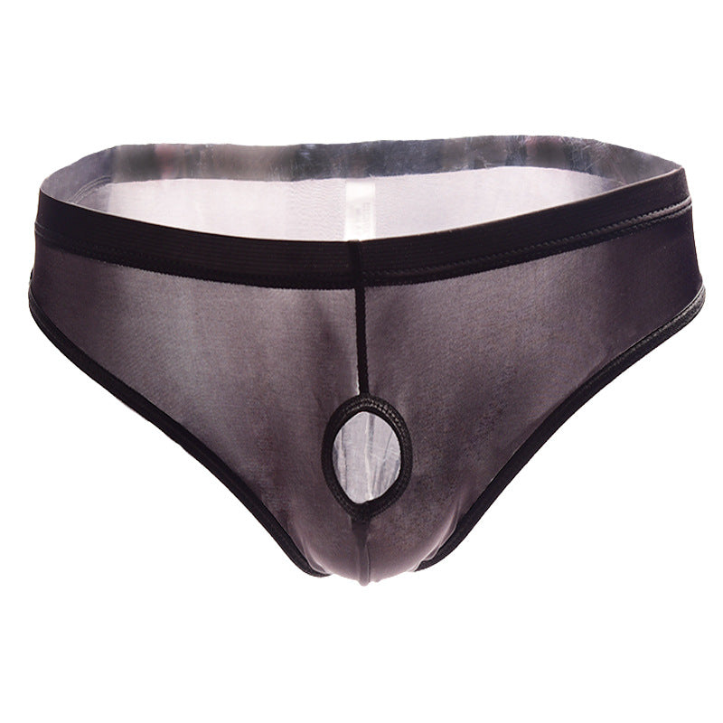 Men's Ice Silk Hollow Hole Sexy Briefs