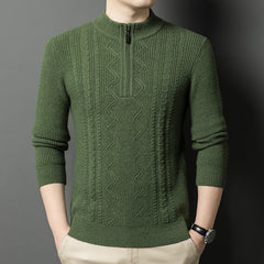 Thickened warm half-zip knitted bottoming sweater