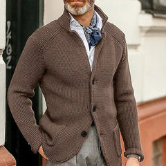 Fashionable casual long-sleeved solid color knitted sweater