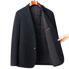 Men's Nylon Elastic Non-iron and Cotton Thickened Casual Blazer