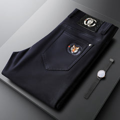 Men's Embroidered Straight Simple Business Casual Pants