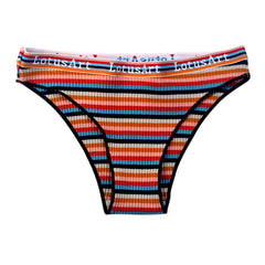 Low Waist Sexy Large Size Colorful Striped Cotton Briefs