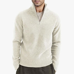 Men's half-high zipper collar warm sweater
