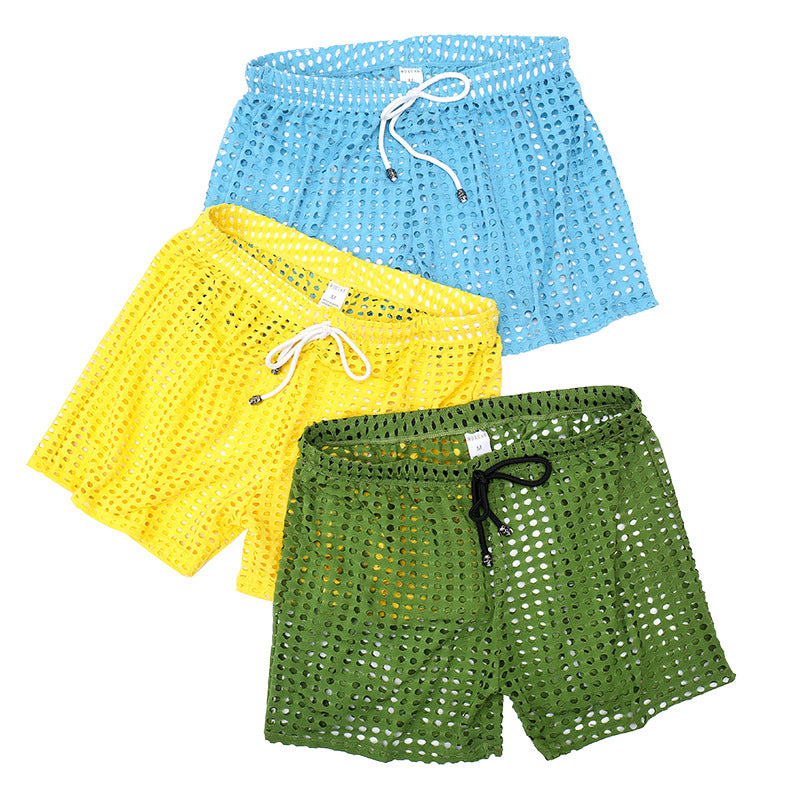 Men's New Loose and Sexy Mesh Hollow Shorts