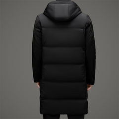 2024 Men's White Duck Down Business Casual Long Down Jacket