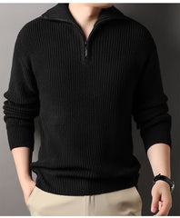 New solid color basic lapel sweater