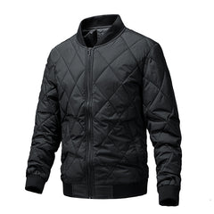 Men's Stand Collar Zippered Cotton Casual Jacket