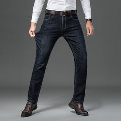 Men's Business Casual Loose Straight Jeans