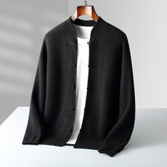 Men's Pure Retro Casual Tang Suit Button Wool Cardigan