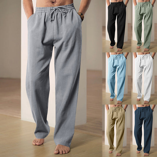 2024 New Men's Simple Fashion Solid Color Casual Straight Pants