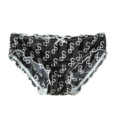 Ice Silk Letter Print Ruffled Seamless Briefs