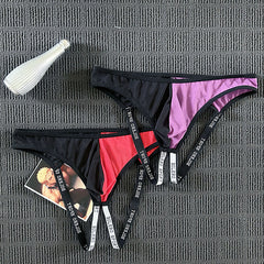 Men's Mesh Color Block Breathable Low Waist Sexy Thong