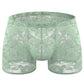 Tzy499P Rose Lace Sheer Mesh Low Waist Boxer Panties