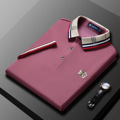Men's Embroidery Business Casual Short-sleeved Polo Shirt