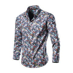 Men's Long Sleeve Fashionable Floral Shirt