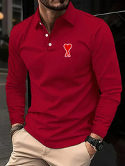 Men's Stylish Printed Lapel Polo Shirt
